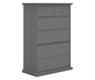Komoda se 6 zásuvkami mdf šedá Paris 96,2x48,5x86,9 cm