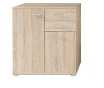 Komód 2 ajtóval és 2 fiókkal, Sonoma tölgyfa, barna, 71x35x75 cm