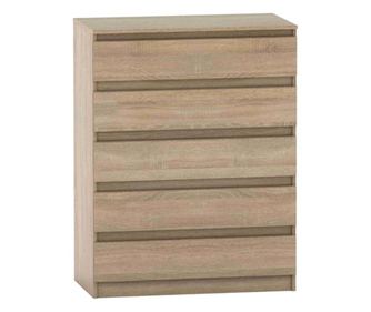 Hany 5 fiókos komód, Sonoma tölgy MDF, 90x49x117 cm