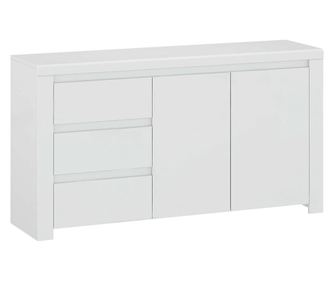 Lindy Ντουλάπι 2 Πόρτες, 3 Συρτάρια Λευκό Γυαλιστερό MDF 156x42x85 εκ.