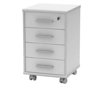 4 fiókos komód, fehér MDF, Johan, 39x40,5x61,5 cm