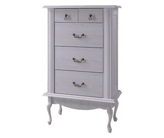 5 fiókos komód, MDF fenyő fehér Vilar, 75x47x125 cm