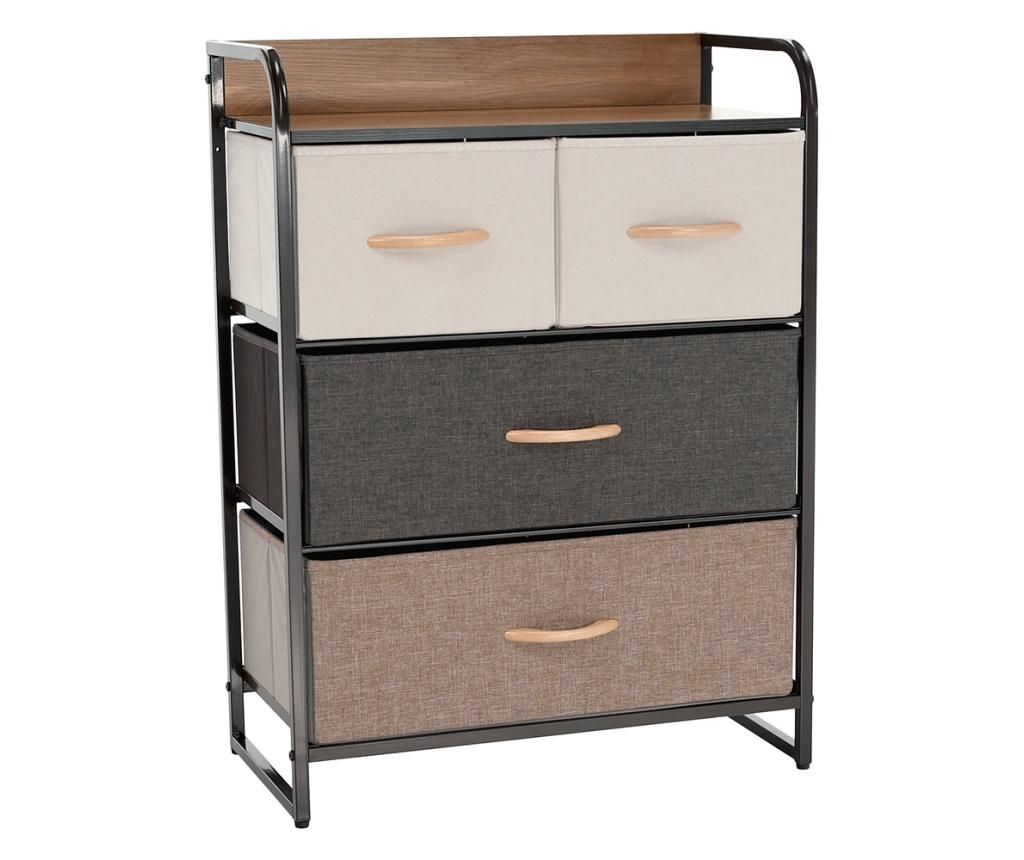 Predalnik Hazel 58x29x79 cm svetlo rjava & temno rjava tekstil