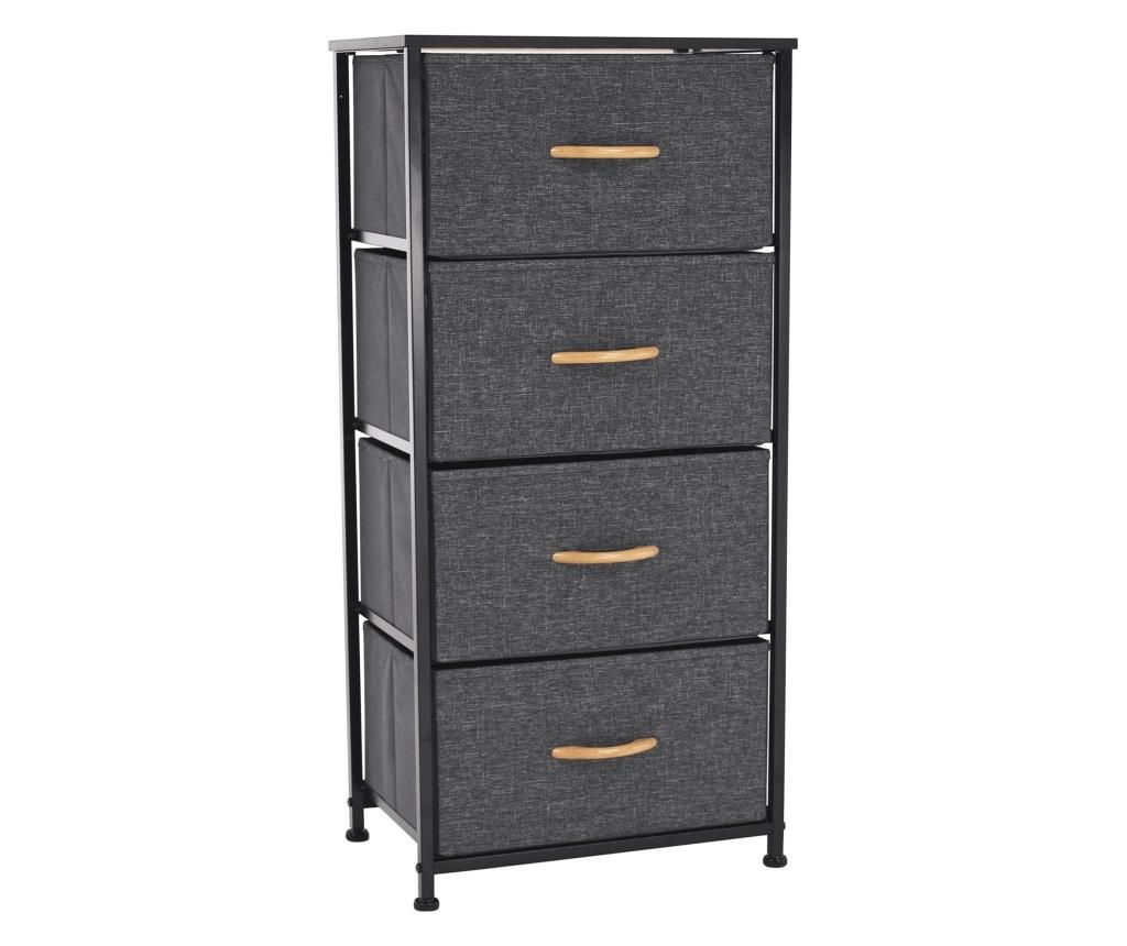 Siv črn predalnik PALMERA 45x30x95 cm