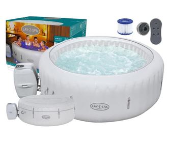 Jacuzzi na napuhavanje Bestway 196x66cm - sivi + pozadinsko osvjetljenje