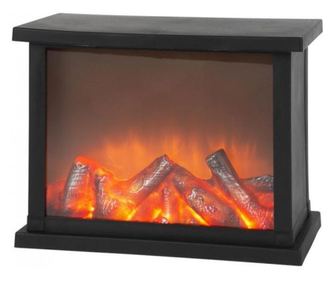 Decoratiune iarna, model semineu, LED SMD, cu temporizator, 3xAA, 27x15x25 cm