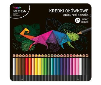 24 gyönyörű háromszög alakú ceruza készlet gyerekeknek, Kidea, többszínű