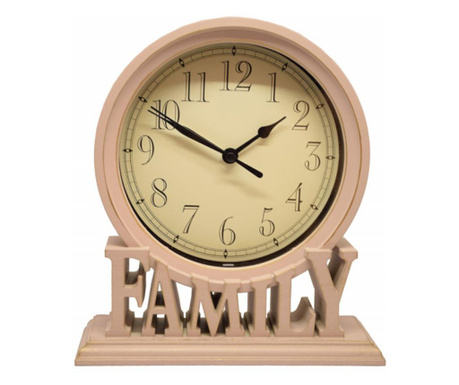Семеен часовник за маса pufo, Винтидж модел, 20 x 18 cm, розов