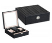 Елегантна кутия Pufo Glam с огледало за съхранение и организиране на бижута, черна
