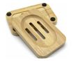 Savoniera din bambus Pufo Nature pentru baie, 11 cm, patrat, maro
