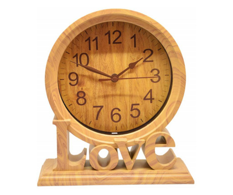 Часовник за маса Pufo Love, Винтидж модел, 20 x 18 cm, кафяв