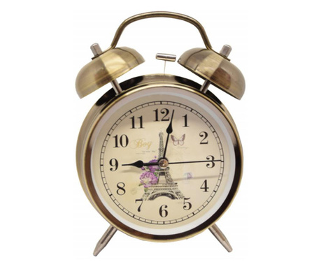 Pufo Beauty Love настолен часовник с аларма, с бутон за осветяване, метален циферблат, 16 cm