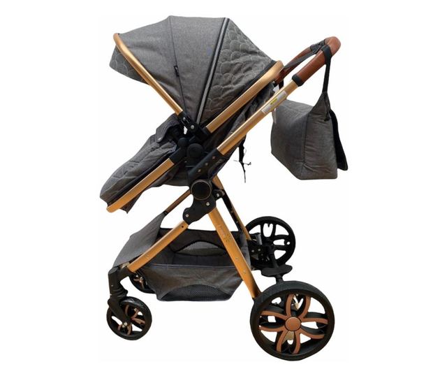 Carucior 3 in 1 transformabil in mod sport cu landou si geanta, 0-36 luni, cpc-12-gri