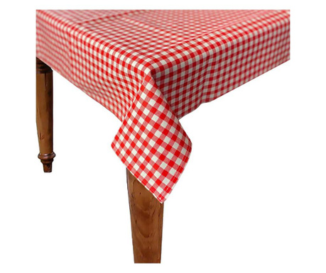 Pamutvászon asztalterítő "farm", piros- fehér kockás 150x 150 cm