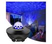Lampa de noptiera cu proiector, LED, telecomanda, bluetooth, 4 culori, incarcare USB, negru, 12.3x16.4 cm