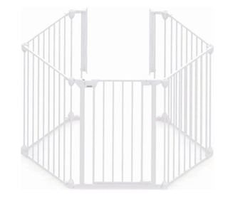 Moduláris biztonsági kerítés 5 panellel, fehér fém, MCT, N94047