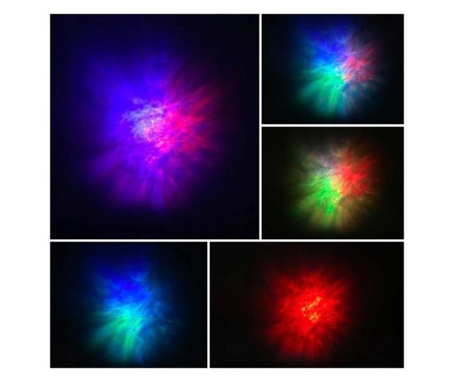 Lampa de noptiera cu proiector, LED, telecomanda, bluetooth, 3 culori, grafit, 17x9.2x17 cm, Galaxy Cloud