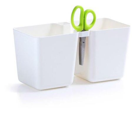 Okrasni cvetlični lonec, dvojni, bel, 2,5 L, 24,4x11x12 cm, Twins Cube