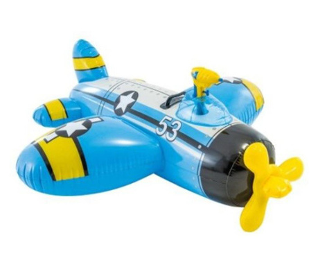 Saltea gonflabila copii, Intex, 57537, Ride-on, avion pentru piscina, 132 x 130 cm, diverse culori