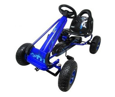 Pedal Kart Gokart, 3-6 години, пневматични гумени колела, ръчна спирачка, G3 MCT - син