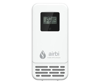 Сензор за температура и влажност, LCD дисплей, бял, AirBi BI1010