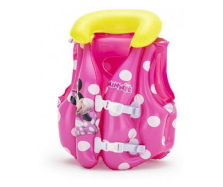 Vesta gonflabila pentru copii, model Minnie, roz, 51x46 cm, Bestway