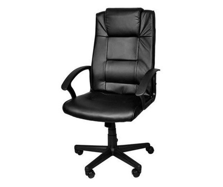 IsoTrade Malatec irodai szék, forgó, billenthető, öko bőr, fekete, max 100 kg, 61x61x105 / 115 cm