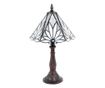 Hnědé polyresinové stolní svítidlo s Tiffany stínidlem II 20x34 cm