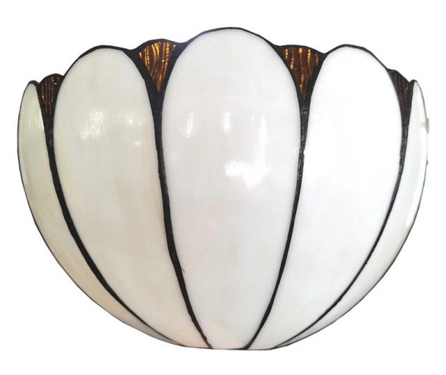 Tiffany krem i smeđa zidna svjetiljka od polirezina i stakla 31x15x21 cm