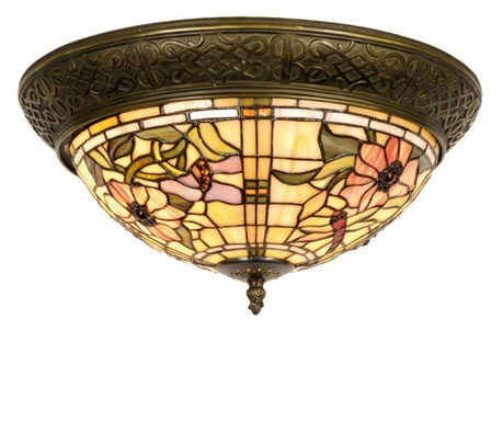 Stropna svetilka Tiffany II iz kovine in stekla 38x19 cm