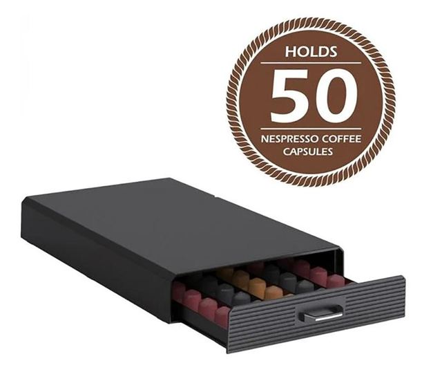 Органайзер за кафе капсули felis, nespresso, До 50 капсули, 40х24х6см, Черен