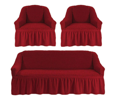 Elasztikus és krepp huzatok - 3 személyes kanapé + 2 fotel - hc-01 (válasszon színt: szürke)