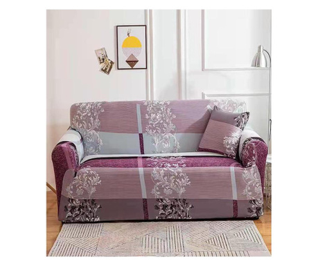 Modern elasztikus huzat 2 személyes kanapéhoz, méret: M, fehér virágok, HES2-15