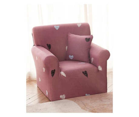 Elastyczny pokrowiec na fotel, kolorowe serca, hej1-25