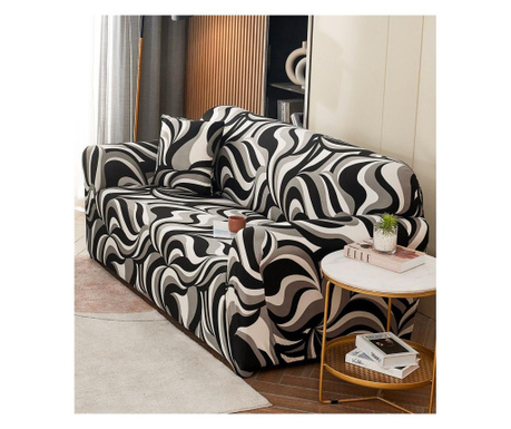 Elastyczny pokrowiec na 2 osobową sofę, kolorowe kształty, hej2-22