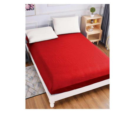 Elastyczna narzuta na łóżko - damaszek - materac 180x200 - Łóżko podwójne - czerwony