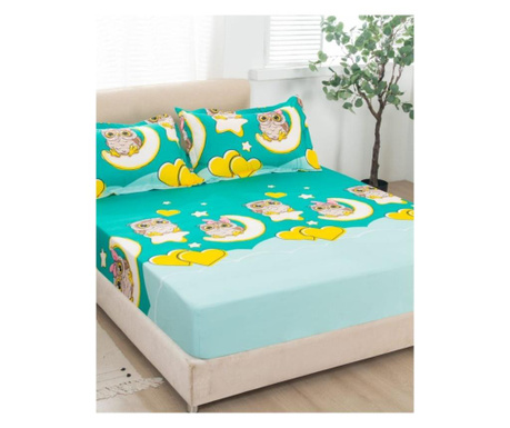 Narzuta na łóżko + 2 poszewki na poduszki - baby owls