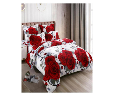 Комплект пухкаво бельо Cocolino с 2 момичета, 6 части, червени рози, LCY6-14