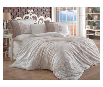 Спално бельо от 100% поплин памук - 2-местно легло - Хоби дом - Irene Beige - HBP-15