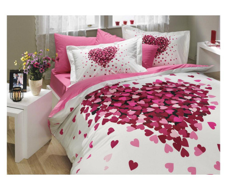 Спално бельо от 100% поплин памук - 2-местно легло - Хоби дом - Juana Pink - HBP-18