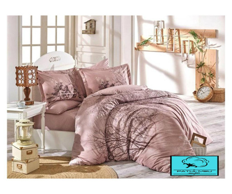 Спално бельо от 100% поплин памук - 2-местно легло - Хоби дом - Margherita Brown - HBP-35
