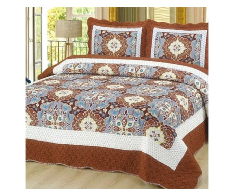 Покривало за легло + 2 калъфки за възглавници, фин памук, щампа, двойно легло, cfi-50