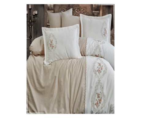 Комплект спално бельо от сатенен памук, 6 части, 2-местно легло, Isabella, LDV-77