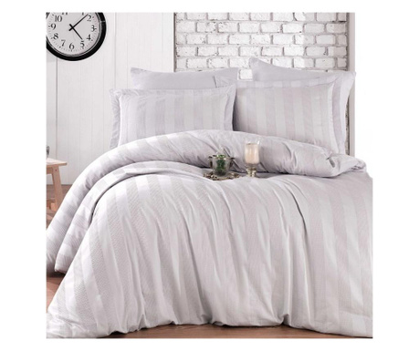 Спално бельо от 100% сатен Делукс памук - Двойно легло - Хоби Дом - Wafel Grey - HBS-46