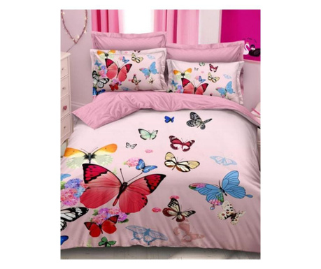 Комплект фино памучно бельо с 2 момичета, 6 части, 2-местно легло, цветно