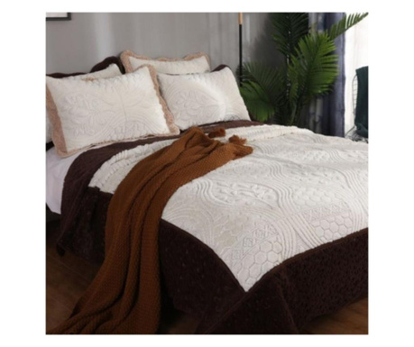 Луксозно кадифено покривало за легло + 2 калъфки за възглавници - 2-местно легло - CCL-03