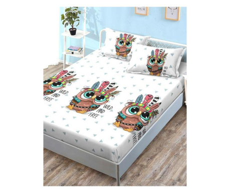 Narzuta na łóżko z gumką + 2 strony poduszki na łóżko podwójne, finet, wild and free, hbfj-100