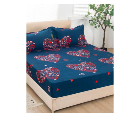 Покривало за легло + 2 калъфки за възглавници - Любов