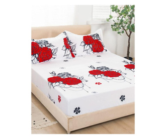 Покривало за легло + 2 калъфки за възглавници - рози