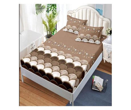 Покривка за легло с ластик + 2 калъфки за възглавници за двойно легло, finet, catalina, hbfj-125